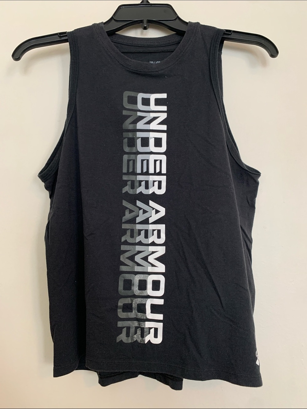 Under Armour Black Vertical Logo Muscle Tank Top